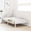 vidaXL Estrutura de cama solteiro 90x190 cm madeira maci&ccedil;a branco