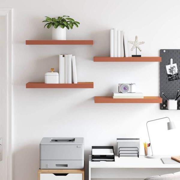 vidaXL Prateleira de Parede 4 pcs Vermelho 60 x 23 x 4 cm