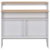 vidaXL Mesa de bar com 2 tampos 130x40x120 cm branco e carvalho