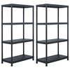 vidaXL Estantes de arruma&ccedil;&atilde;o 2 pcs preto 60x30x138 cm pl&aacute;stico