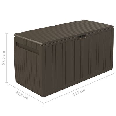 vidaXL Caixa para almofadões 117x45,5x57,5 cm 270 L castanho