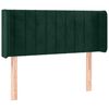 vidaXL Cabeceira cama c/ luzes LED veludo 83x16x78/88 cm verde-escuro