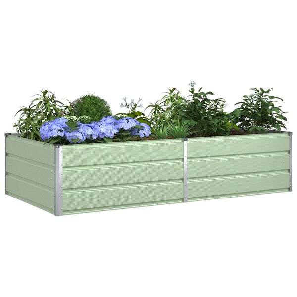 vidaXL Floreira Verde Pastel 195 x 100 x 45 cm A&ccedil;o Galvanizado