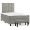 vidaXL Cama boxspring com colch&atilde;o 120x190 cm veludo cinzento-claro