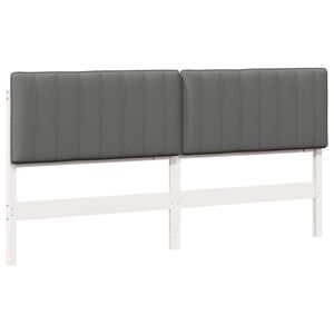 vidaXL Cabeceira estofada com cabeceira Branco e Cinza Claro 200 cm