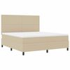 vidaXL Cama Box Manual Cinza Claro e Branco 203 x 180 x 128 cm