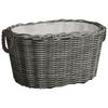 vidaXL Cesto para lenha com pegas 59x42x28 cm salgueiro cinzento