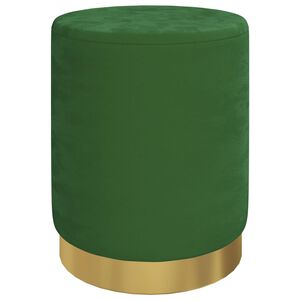 vidaXL Pufe com arruma&ccedil;&atilde;o redondo veludo 31 x 37 cm verde