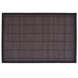Individuais de mesa bambu 6 pcs 30x45 cm castanho-escuro