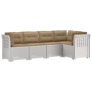 vidaXL Sof&aacute; de Jardim de 5 Pessoas com Almofadas Visual de Rattan PP