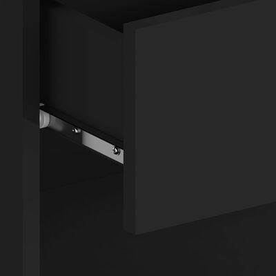 vidaXL Mesa de cabeceira montagem na parede preto