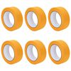 vidaXL Fitas de M&aacute;scara para Pintores 6 unid. Amarelo 38mm x 50m Papel
