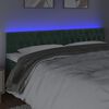 vidaXL Cabeceira de cama c/luzes LED veludo 200x7x78/88cm verde-escuro