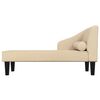 vidaXL Chaise longue com rolo tecido cor creme