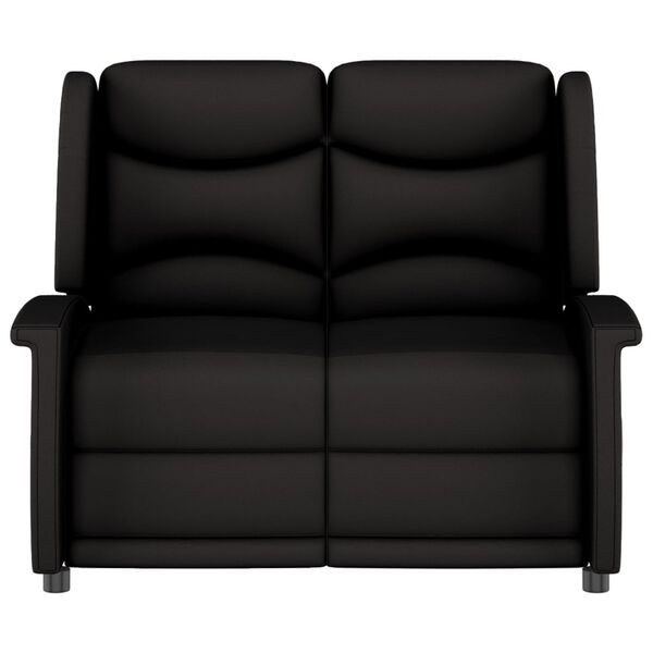 vidaXL Poltrona massagens 2 lug. reclin&aacute;vel tecido microfibra preto