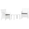 vidaXL Conjunto de lounge com almofada 3 pcs Branco PP
