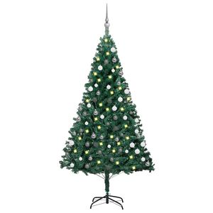 vidaXL &Aacute;rvore Natal artificial pr&eacute;-iluminada c/ bolas 120 cm PVC verde