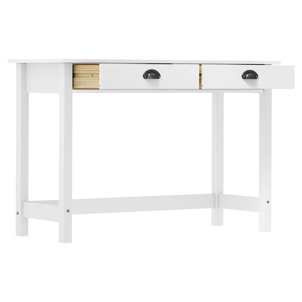 vidaXL Mesa consola Hill c/ 2 gavetas 110x45x74 cm pinho maci&ccedil;o