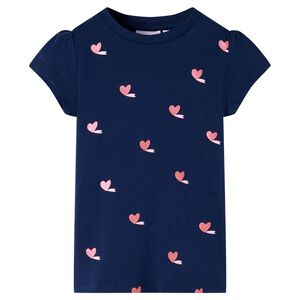 vidaXL T-shirt infantil azul-escuro 104