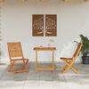 vidaXL Conjunto Bistro Dobrável 3 pcs Castanho