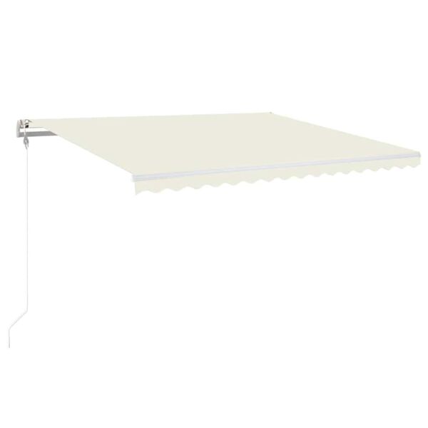 vidaXL Toldo autom&aacute;tico com LED e sensor de vento 400x350 cm cor creme