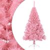 vidaXL Meia árvore de Natal artificial com suporte 120 cm PVC rosa