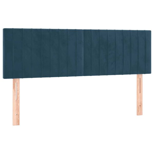 vidaXL Cabeceiras azul-escuro 144x5x78/88 cm veludo