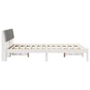 vidaXL Estrutura da cama Branco e cinza claro 135 x 190 cm