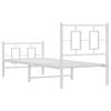 vidaXL Estrutura de cama com cabeceira e p&eacute;s 80x200 cm metal branco
