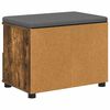 vidaXL Banco de Hall com almofada Carvalho Defumado 60 x 38 x 46 cm