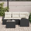 vidaXL Conjunto de Sof&aacute; de Jardim 5 pcs Preto e Branco vime PE