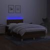 vidaXL Cama box spring c/ colch&atilde;o/LED 120x200cm tecido castanho-escuro