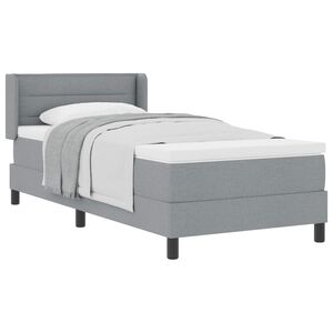 vidaXL Cama Box com colch&atilde;o Cinzento-claro 200 x 80 cm Poli&eacute;ster