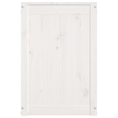 vidaXL Caixa para roupa 88,5x44x66 cm madeira de pinho maciça branco