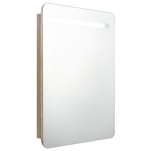 vidaXL Arm&aacute;rio espelhado p/ casa de banho LED 60x11x80 cm carvalho