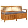 vidaXL Banco de arruma&ccedil;&atilde;o c/ almofad&atilde;o 148 cm madeira de ac&aacute;cia maci&ccedil;a