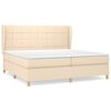 vidaXL Cama com molas/colch&atilde;o 200x200 cm tecido cor creme