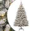 vidaXL &Aacute;rvore de Natal Artificial Verde e Branco 240 cm PVC e Metal