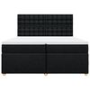 vidaXL Cama com molas/colch&atilde;o 200x200 cm tecido preto