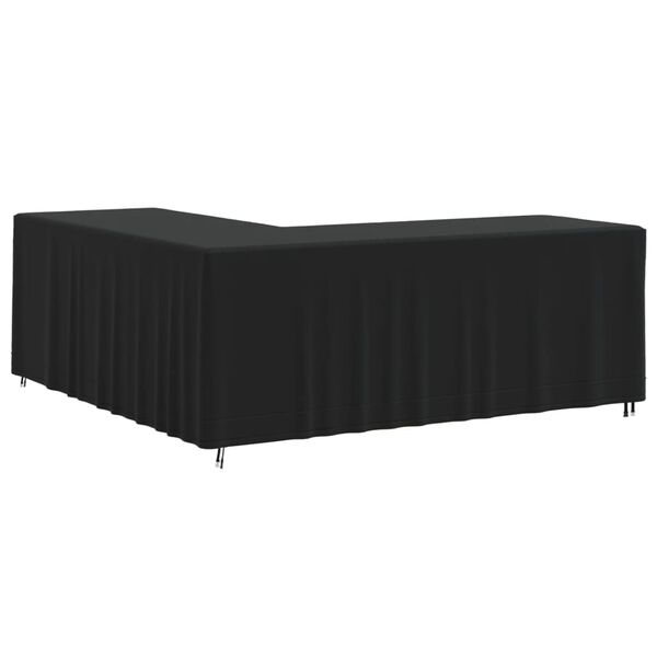 vidaXL Capa para sof&aacute; em L 254x254x80 cm 420D oxford preto