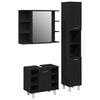 vidaXL Conjunto de M&oacute;veis para Banheiro 3 pcs Preto 30 x 30 x 179,5 cm