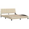 vidaXL Estrutura de cama sem colch&atilde;o Hanko 160x200 cm tecido cor creme