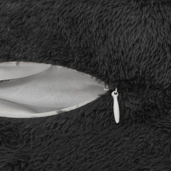 vidaXL Capa de almofada 2 pcs pelo sint&eacute;tico 50x50 cm preto