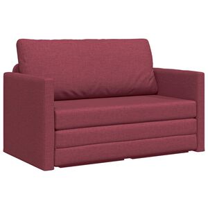 vidaXL Sof&aacute;-Cama Vinho Vermelho 124 x 71 x 78 cm tecido
