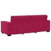 vidaXL Sof&aacute; de 3 lugares veludo 220x78x84 cm vermelho tinto
