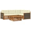 vidaXL Conjunto de Sof&aacute;s para Exterior 5 pcs Natural e Creme
