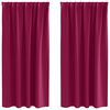 vidaXL Cortinas Blackout com Argolas 2 pcs Vinho Vermelho 175 x 140 cm