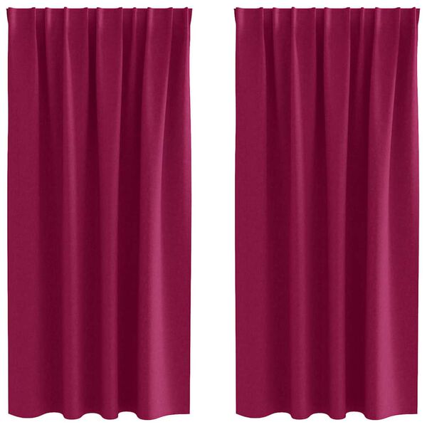 vidaXL Cortinas Blackout com Argolas 2 pcs Vinho Vermelho 175 x 140 cm