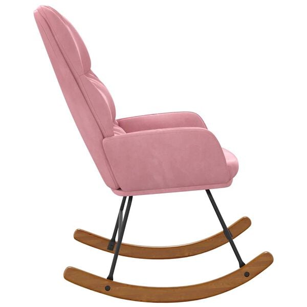 vidaXL Cadeira de baloi&ccedil;o veludo rosa