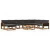 vidaXL Conjunto de Sof&aacute;s para Exterior 9 pcs Natural e Preto
